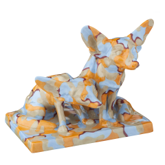 Fox group Fennec foxes, Meissen Atelier, Camouflage Look, lim., H 15,5 cm