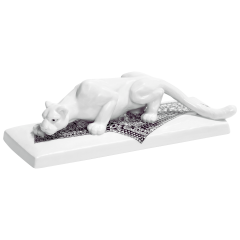 Leopard, Meissen Atelier, Africa black, L 17 cm