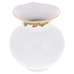 Vase, Shape "Waves Pure", Holly, gold rim, H 13,5 cm