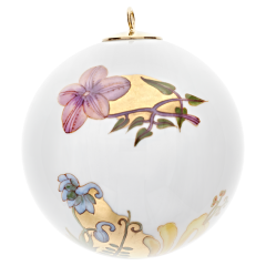 Ball, Floral tendrils, white rim, Ø 5 cm