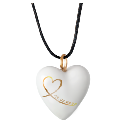 Pendant "Heart size L", Stylized heart with date in Gold, 2,4 x 2 cm, 2,4 x 2 cm