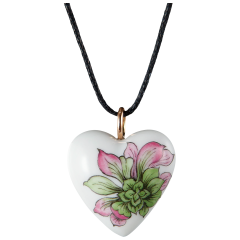 Pendant Heart big loop rose gold, Succulent, 2,4 x 2 cm