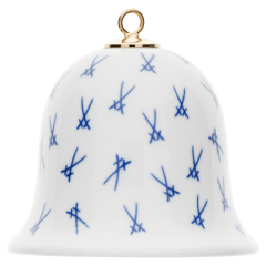 Bell, Trade mark, strewn swords, cobalt blue, white rim, H 5 cm