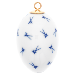 Easter egg, Trade mark, strewn swords, cobalt blue, white rim, H 4,5 cm