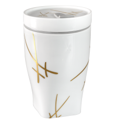 Coffee to go mug with porcelain lid, small, Shape "nova", "Swords", V 0,35 l