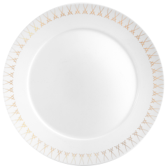 Starter- and Dessert Plate, Shape "No 41", Swords Luxury Gold, swords rim, Ø 22 cm