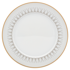Bread- and Butter Plate, Shape "No 41", Swords Luxury Gold, swords rim in grey, gold rim, Ø 17 cm