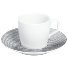 Espresso cup & saucer, Shape "MEISSEN® Cosmopolitan", Mesh, platinum, V 0,05 l