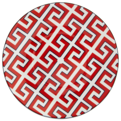 Cappuccino saucer, Shape "MEISSEN® Cosmopolitan", Royal Palace, Red Sunset with blue contour, Ø 18 cm