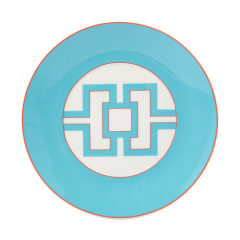 Starter- and Dessert Plate, Shape "MEISSEN® Cosmopolitan", Royal Palace, Miami Style with red contour, Ø 22,5 cm