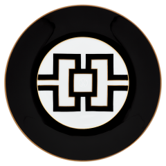 Starter- and Dessert Plate, Shape "MEISSEN® Cosmopolitan", Royal Palace, black with golden contour, white rim, Ø 22,5 cm