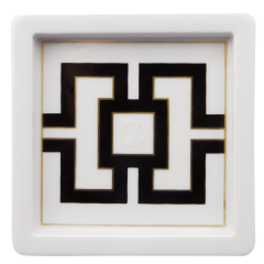 Dish, Shape "MEISSEN® Cosmopolitan", Royal Palace, black with golden contour, white rim, 9 x 9 cm