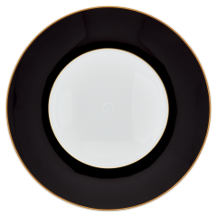 Dinner Plate, small, Shape "MEISSEN® Cosmopolitan", Royal Palace, black with gold contour, "Uni", white rim, Ø 24 cm
