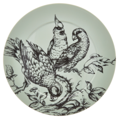 Charger Plate, Shape "No 41", "Paradise Birds Jade", Ø 33 cm