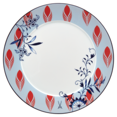 Starter- and Dessert Plate, Shape "No 41", "MEISSEN Collage", "Bloomy Feathers", Ø 22 cm