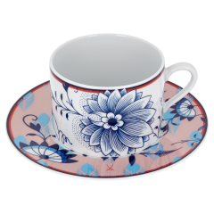 Cappuccino cup & saucer, "MEISSEN Collage", "Bloomy Feathers", V 0,25 l