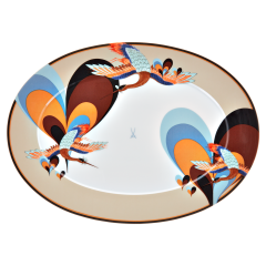 Platter, oval, Shape "No 41", "MEISSEN Collage", "Love Birds", L 36 cm