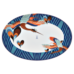 Platter, oval, Shape "No 41", "MEISSEN Collage", "Love Birds", L 30 cm