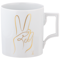 Mug, Shape "Berlin", "Peace Collection", Peace Hand, gold, V 0,25 l