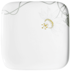Dinner Plate, large, Shape "nova", Passion flower, 30 x 30 cm