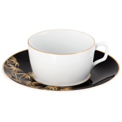 Cappuccino cup & saucer, Shape "MEISSEN® Cosmopolitan", "Golden Bamboo", V 0,3 l