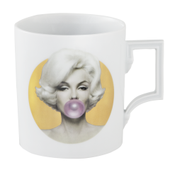 Mug, "Legends blowing Bubbles - Collection" by Michael Moebius, Marilyn, gold, Shape "Berlin", V 0,25 l