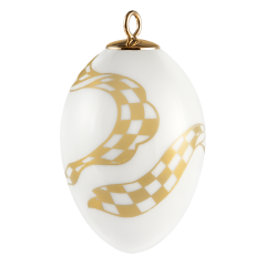 Easter egg, Checked pattern, gold, H 4,5 cm