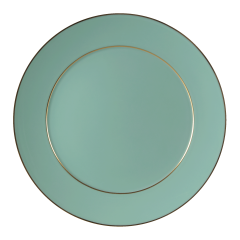 Dinner Plate, Shape "No 41", "The Original", plain, celadon, gold, Ø 29 cm