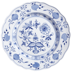 Dinner Plate, Shape "New Cutout", Blue Onion, white rim, Ø 28 cm