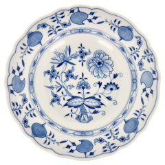 Soup Plate, Shape "New Cutout", Blue Onion, white rim, Ø 22 cm