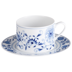 Cappuccino cup & saucer, Blue Onion, white rim, V 0,25 l
