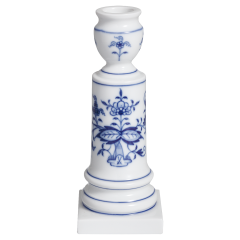 Candlestick, Shape "New Cutout", Blue Onion, white rim, H 14 cm
