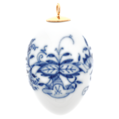 Easter egg, Blue Onion, white rim, H 4,5 cm