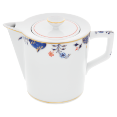 Pot, Shape "No 41", Noble Blue, rim of onion elements, V 0,75 l