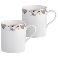 Mug set, 2-pcs, Noble Blue, rim of onion elements