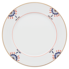 Bread- and Butter Plate, Shape "No 41", Noble Blue, flower buds, flower branches, Ø 17 cm