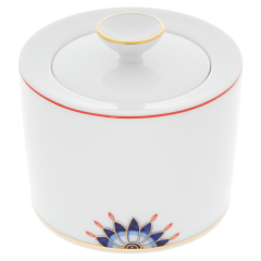 Sugar Bowl, Shape "No 41", Noble Blue, flower buds, flower branches, H 7,5 cm