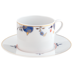 Coffee cup & saucer, Noble Blue, flower branches, V 0,15 l