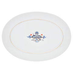 Platter, oval, Shape "No 41", Noble Blue, double leaf, L 36 cm