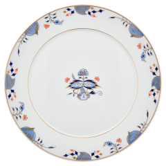 Charger Plate, Shape "No 41", Noble Blue, rim of onion elements, double leaf, Ø 33 cm