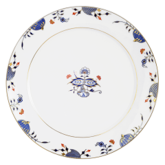 Dinner Plate, Shape "No 41", Noble Blue, rim of onion elements, double leaf, Ø 29 cm