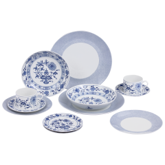 Starter set, 12-pcs for 2 persons, Shape "No 41", Blue Onion, Mesh Blue