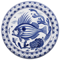 Wall plate, Blue Ocean fish, Lim. 50, Ø 46 cm