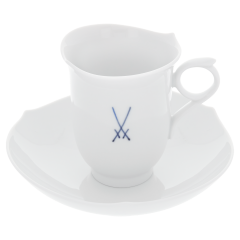 Coffee cup & saucer, Shape "Waves Pure", Trademark Meissen, cobalt blue, V 0,15 l