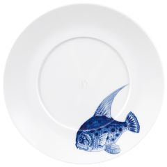 Gourmet Plate, flat, Shape "MEISSEN® Cosmopolitan", "Blue Treasures", Fish, Ø 28,5 cm