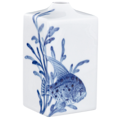 Vase, Shape "MEISSEN® Cosmopolitan", "Blue Treasures", Fish, H 15,5 cm