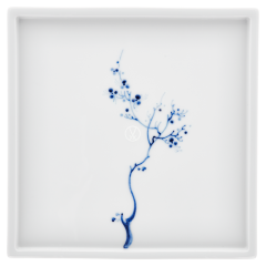 Platter, Shape "MEISSEN® Cosmopolitan", "Blue Orchid", cobalt blue, 21 x 21 cm