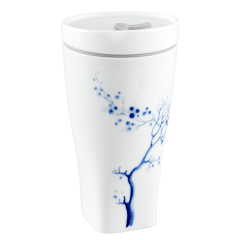 Coffee to go mug with porcelain lid, Shape "nova", "Blue Orchid", cobalt blue, V 0,35 l