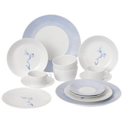 Starter set, 14-pcs for 2 persons, Shape "MEISSEN® Cosmopolitan", Blue Orchid, Mesh Blue