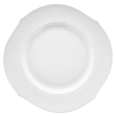 Starter- and Dessert Plate, Shape "Waves Relief", bisque white, Ø 22,5 cm